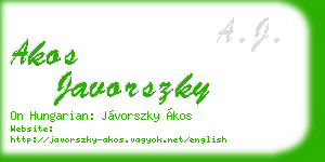 akos javorszky business card
